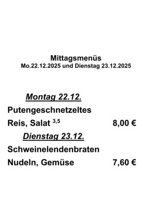 Mittagsmenü der Metzgerei Brunner